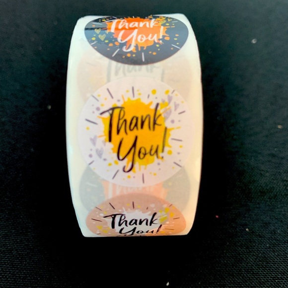 Thank You Sticker Labels 500 labels on roll. 1” Round NWT 3 Designs - Picture 1 of 5